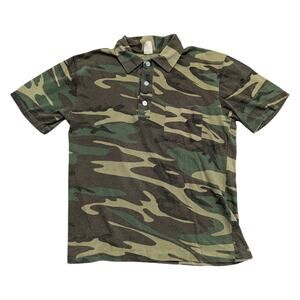90s Youth AOP Camouflage Polo Pocket T shirt